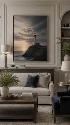 Transitional Interior Design poster example