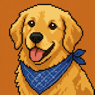 8-Bit Pixel Art Style pet portrait example