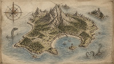 Hand-Drawn Icon Design fantasy map example