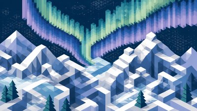 Isometric Geometric Art banner example