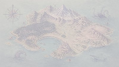 Palewave Aesthetic fantasy map example