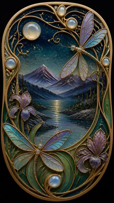 Art Nouveau Jewelry Design phone wallpaper example