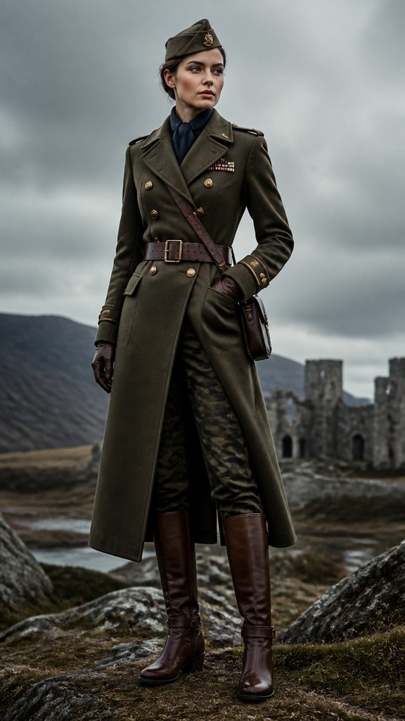 full-length portrait of an elegant figure — Military-Inspired Fashion