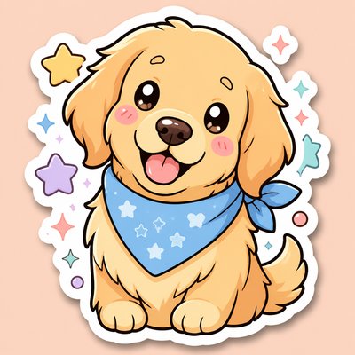 Kawaii Sticker Design pet portrait example