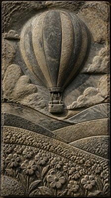 Stone Carving Sculpture Art Style greeting card example