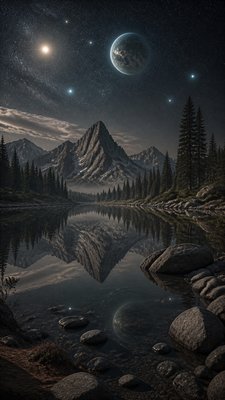 Magical Realism Art Style phone wallpaper example