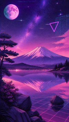 Vaporwave Anime Aesthetic phone wallpaper example