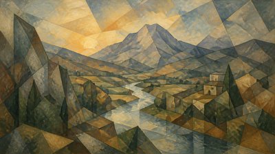 Proto-Cubism Art Style desktop wallpaper example