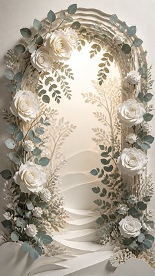 Paper Cut Art Style wedding invitation example