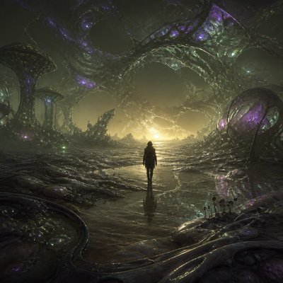 Biopunk Sci-Fi Art album cover example