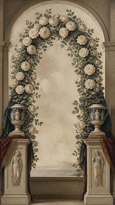 Neoclassicism Art Style wedding invitation example