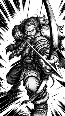 Shonen Battle Manga Art Style tabletop character portrait example