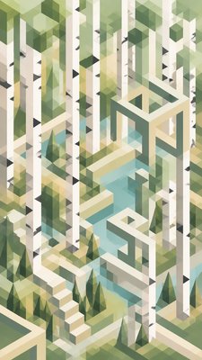 Isometric Geometric Art wall art print example