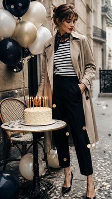 Parisian Chic Fashion Style birthday card example