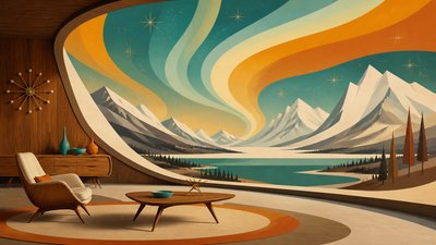 Mid-Century Modern Furniture Art banner example