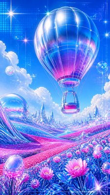 Cyber Y2K Aesthetic greeting card example