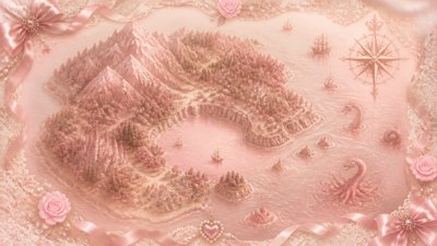 Coquette Aesthetic fantasy map example
