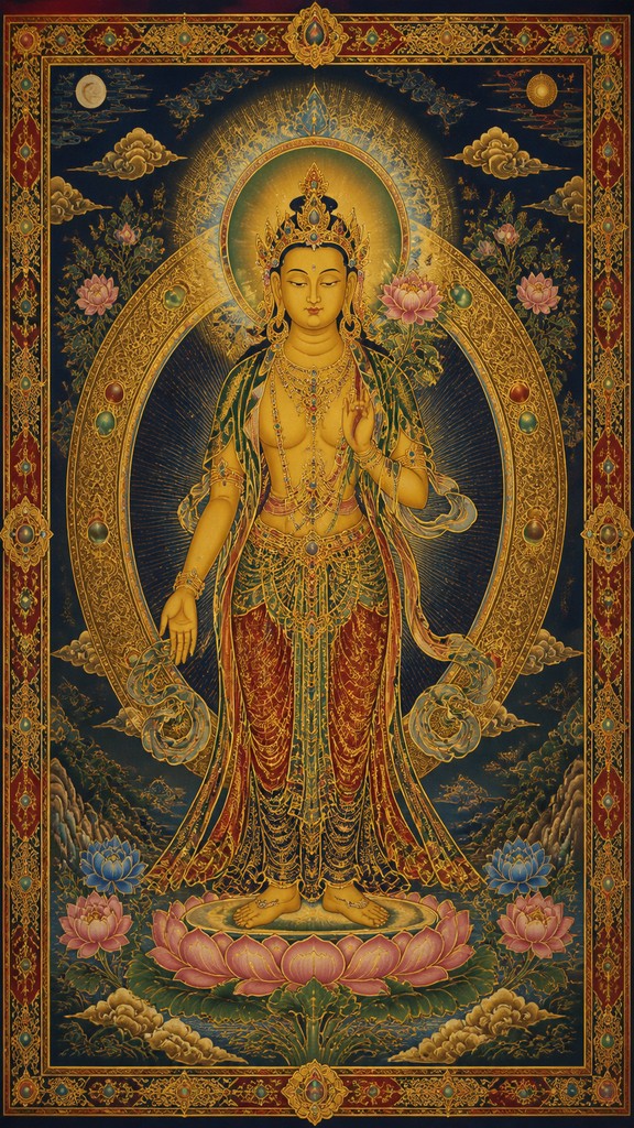 full-length portrait of an elegant figure — Buddhist Religious Art