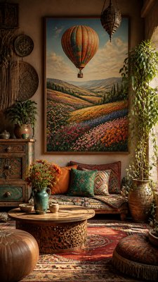 Bohemian Interior Design greeting card example
