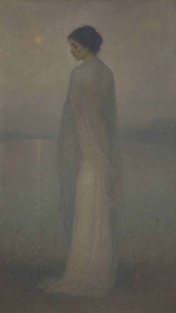 full-length portrait of an elegant figure — Tonal Unity Art Style