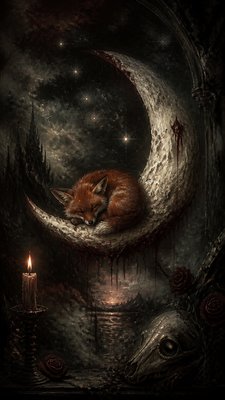 Gothic Horror Art baby announcement example