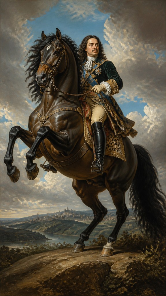 full-length portrait of an elegant figure — Equestrian Portrait Art Style