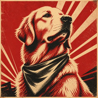 Propaganda Poster Design pet portrait example