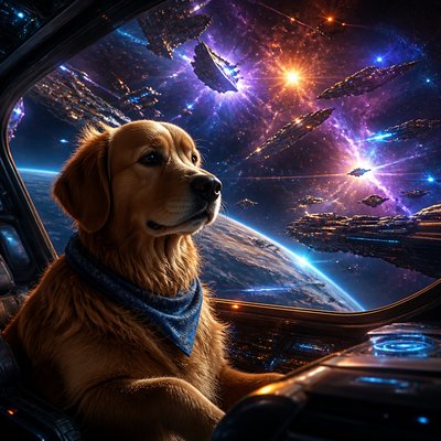 Space Opera Sci-Fi Art pet portrait example