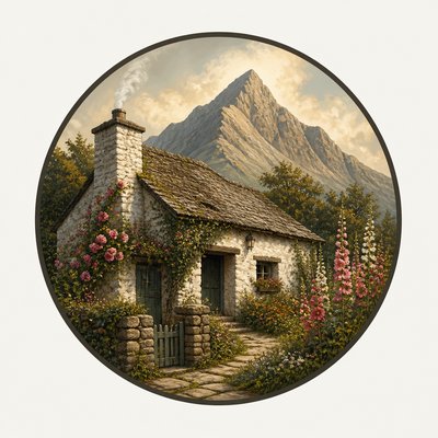 Cottage Vernacular Architecture logo concept example