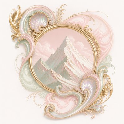 Rococo Art Style logo concept example