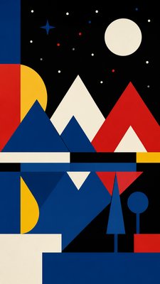 Bauhaus Art Style phone wallpaper example