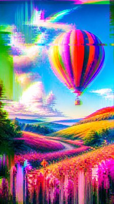 Digital Glitch Abstract Art Style greeting card example