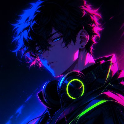 Cyberpunk Neon Anime Art Style Discord profile picture example