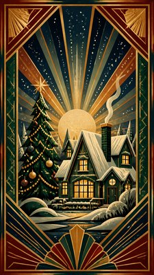 Art Deco Poster Design Christmas card example