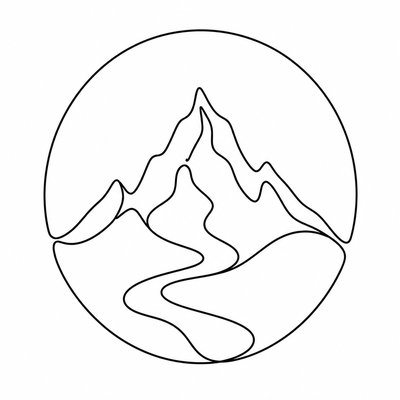 Single Line Minimalism Art Style logo concept example