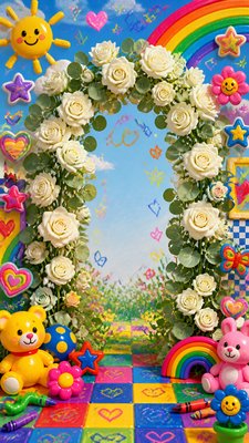 Kidcore Aesthetic wedding invitation example