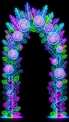 Neon Outline Style wedding invitation example