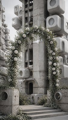 Metabolist Architecture wedding invitation example