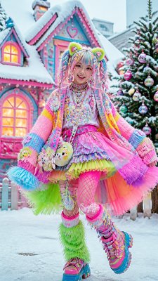 Harajuku Fashion Style Christmas card example
