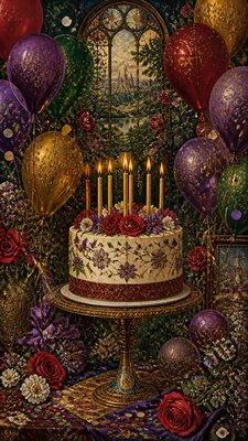 Pre-Raphaelite Art Style birthday card example