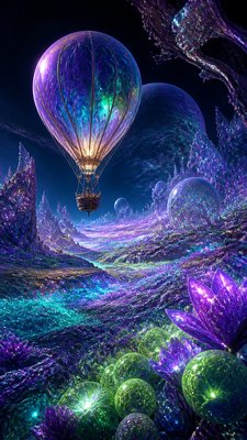 Alien World Sci-Fi Art greeting card example