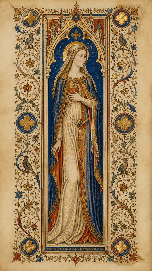 full-length portrait of an elegant figure — Medieval Gothic Art