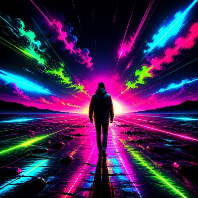 Neon Pop Art Style album cover example