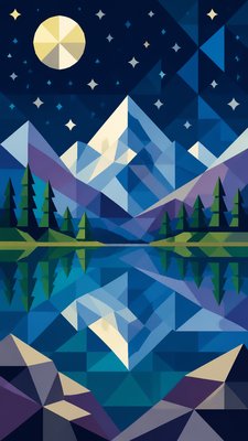 Geometric Abstract Art Style phone wallpaper example