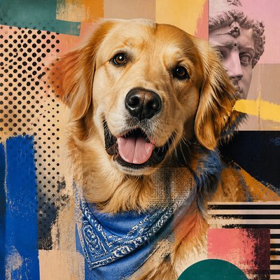 Postmodernism Art Style pet portrait example