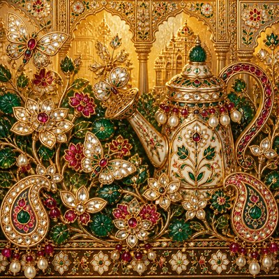 Mughal Jewelry Design coloring page example