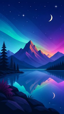 Vector Digital Art Style phone wallpaper example
