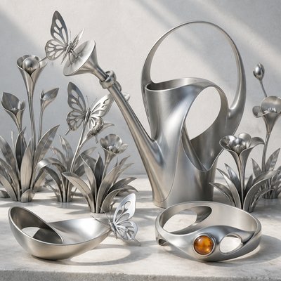 Modernist Silver Jewelry Design coloring page example