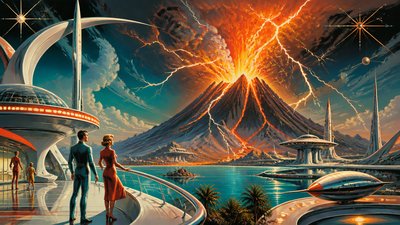 Retro Futurism Sci-Fi Art YouTube thumbnail example