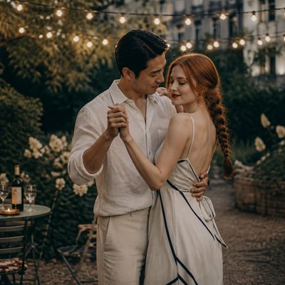Parisian Chic Fashion Style couple portrait example